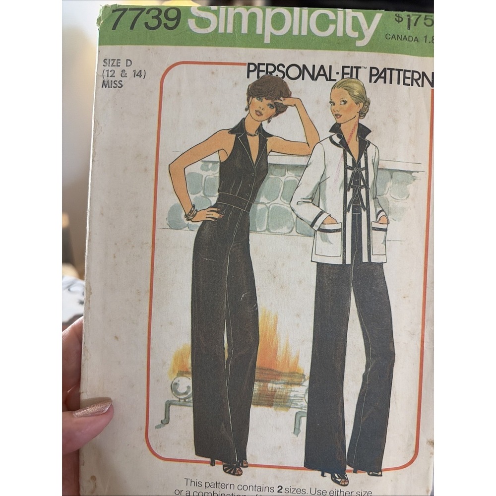 Vintage 1976 Simplicity Romper Jacket Sewing Pattern 7739 Size 12-14 Uncut